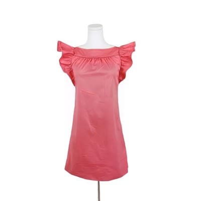 Red Valentino Pink Ruffle Sleeve Cocktail Mini Dress US 2 IT 38 - Thumbnail 2