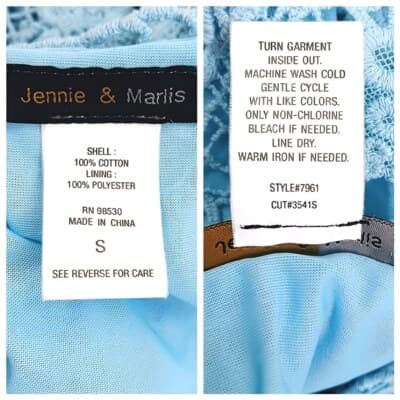 Jennie & Marlis Light Blue Lace Dress Tiered Sleeveless Crochet Aqua Size S - Thumbnail 6