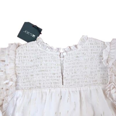 NWT Joe's Jeans Sheer Smocked Blouse S Babydoll Style Blush/Cream Metallic Gold - Thumbnail 5