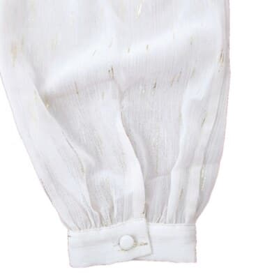 NWT Joe's Jeans Sheer Smocked Blouse S Babydoll Style Blush/Cream Metallic Gold - Thumbnail 7