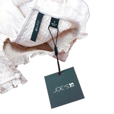 NWT Joe's Jeans Sheer Smocked Blouse S Babydoll Style Blush/Cream Metallic Gold - Thumbnail 8