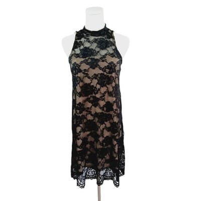 Love, Fire Black and Nude Lace Mini Dress S - Image 1