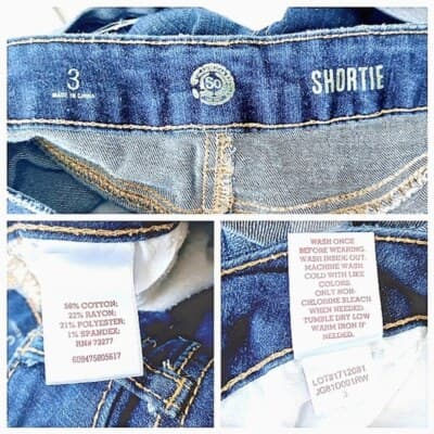 Sexy Jean Shortie Shorts Cuffed Authentic American Heritage Blue Denim Juniors 3 - Thumbnail 4