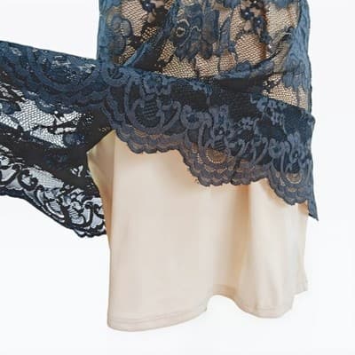 Love, Fire Black and Nude Lace Mini Dress S - Thumbnail 6