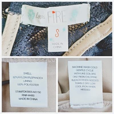 Love, Fire Black and Nude Lace Mini Dress S - Thumbnail 7