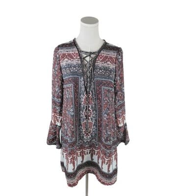 Altar’d State Bohemian Bell Sleeve Mini Dress S - Image 1