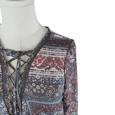 Altar’d State Bohemian Bell Sleeve Mini Dress S - Thumbnail 4