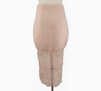 ASTR The Label Blush Pink High Waisted Sheer Lace Midi Skirt S - Thumbnail 3