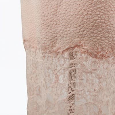 ASTR The Label Blush Pink High Waisted Sheer Lace Midi Skirt S - Thumbnail 5