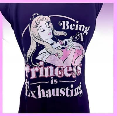 Disney Black Sleeping Beauty Graphic T-Shirt S - Thumbnail 4