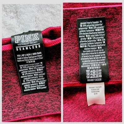 PINK Victoria’s Secret Red Heart Two-Tone Leggings XS - Thumbnail 4