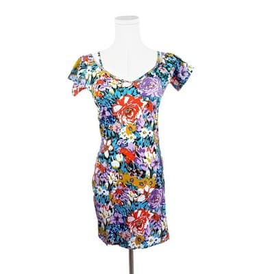 NWOT Motel Urban Outfitters 90s Off-The-Shoulder Floral Mini Dress M