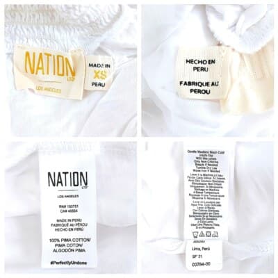 Nation LTD White Ruffle Neck Sleeveless Top Gold Snaps Fitted Size XS Girly - Thumbnail 6