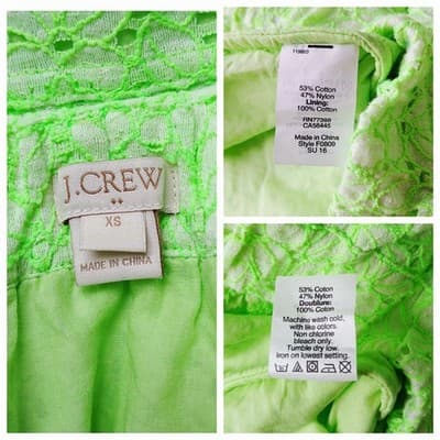 J. Crew Neon Green Floral Lace High-Rise Mini Skirt XS - Thumbnail 5