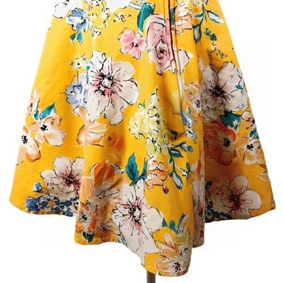 Bailey Blue Yellow Floral Fit & Flare Sweetheart Mini Dress XS - Thumbnail 5