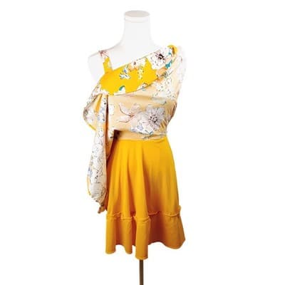 Bailey Blue Yellow Floral Fit & Flare Sweetheart Mini Dress XS - Thumbnail 8