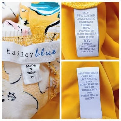 Bailey Blue Yellow Floral Fit & Flare Sweetheart Mini Dress XS - Thumbnail 9