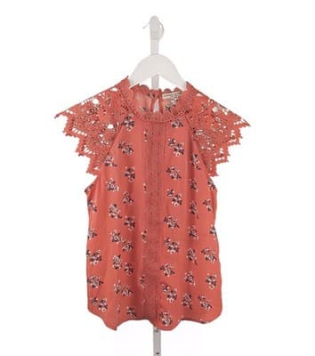 NWOT Chance Or Fate Burnt Orange Floral Lace Relaxed Fit Blouse S