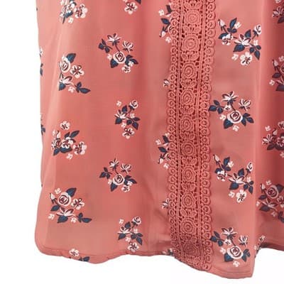 NWOT Chance Or Fate Burnt Orange Floral Lace Relaxed Fit Blouse S - Thumbnail 5