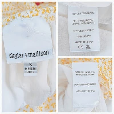 Skylar + Madison Yellow Smocked Puff Sleeve Mini Dress S - Thumbnail 7