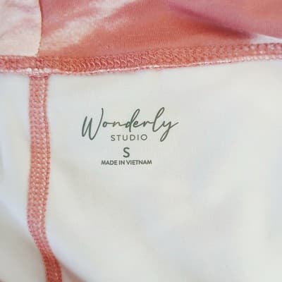 NWOT Wonderly Studio Orange and White Tie-Dye Ombré High-Waisted Leggings S - Thumbnail 4