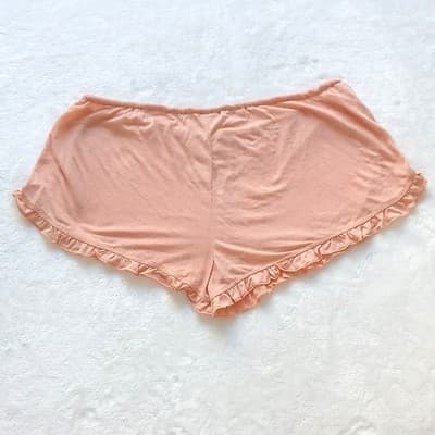 New Orange Ruffle Trim Lounge Shorts Beach House Brand S Drawstring Flowy Loose - Thumbnail 2