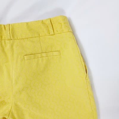 Banana Republic Yellow Embossed Cropped Ankle Pants 00P - Thumbnail 4