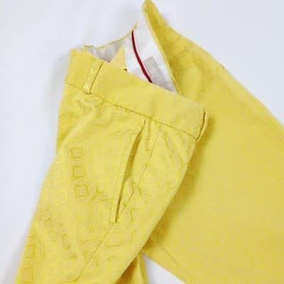 Banana Republic Yellow Embossed Cropped Ankle Pants 00P - Thumbnail 6
