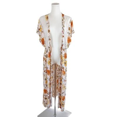 Liberty Love Sheer Lace Floral Kimono Duster M - Thumbnail 8