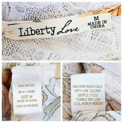 Liberty Love Sheer Lace Floral Kimono Duster M - Thumbnail 9