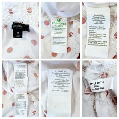 J. Crew Red and White Polka Dot Puff Sleeve Smocked Top M - Thumbnail 5