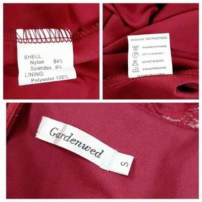 Gardenwed Burgundy Lace Sleeveless Midi Formal Dress S - Thumbnail 4