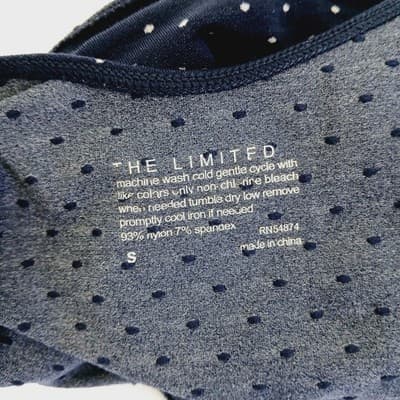 The Limited Blue Polka Dot Sleeveless Fitted Tank Top S - Thumbnail 4