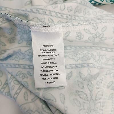 NWOT Planet Gold Aqua Floral Striped Boho Adjustable Sleeve Top S - Thumbnail 7