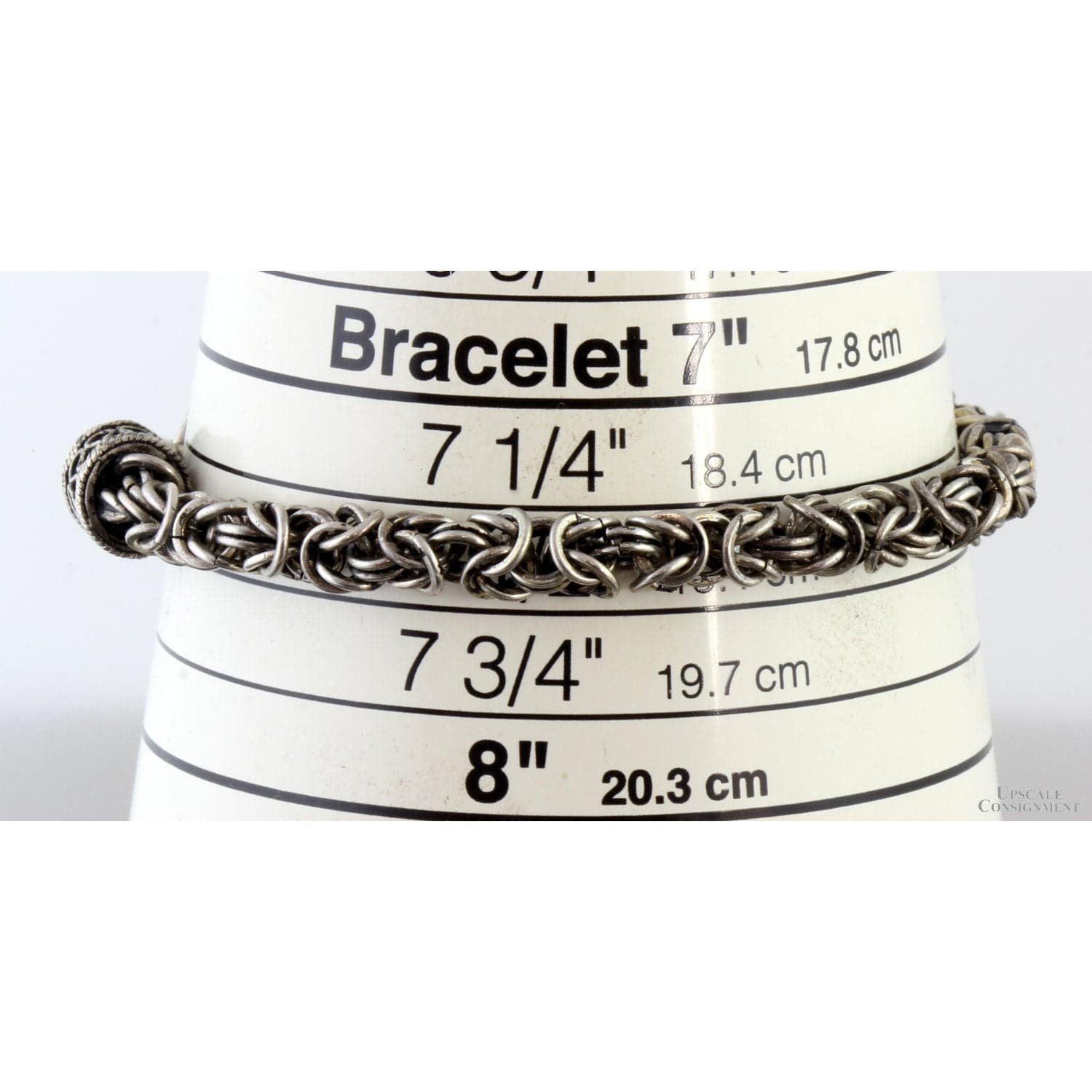 Antiqued Byzantine Link Bracelets, Silver (Pair) - 8" - Thumbnail 2
