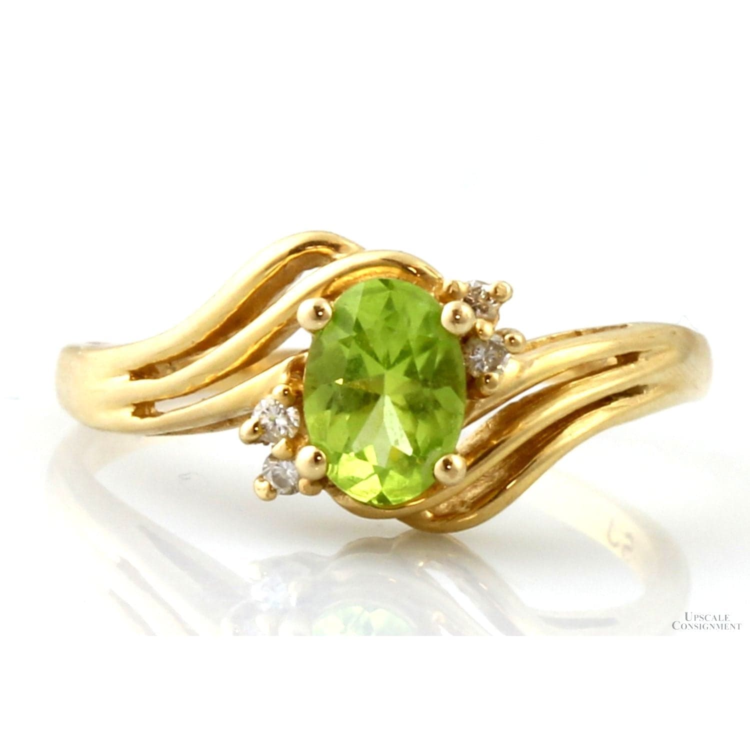 Supreme Jewelry Peridot & Diamond Ring in 14K Yellow Gold - Size 8.25 - Image 1