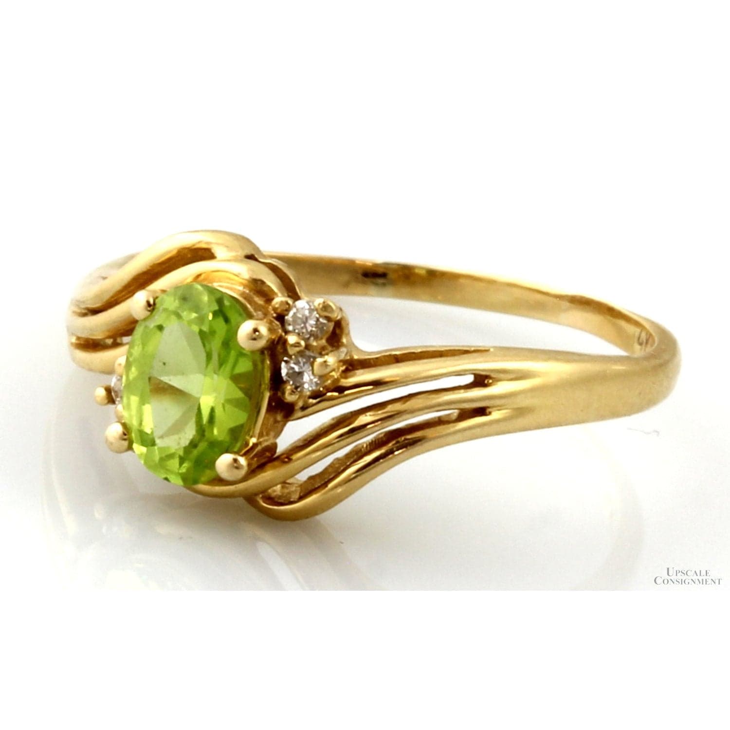 Supreme Jewelry Peridot & Diamond Ring in 14K Yellow Gold - Size 8.25 - Thumbnail 2