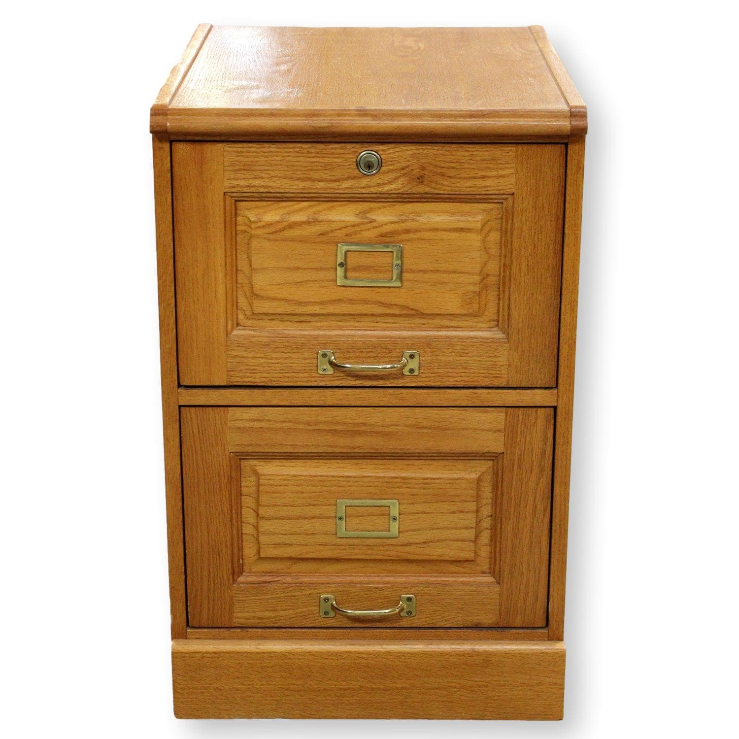 Oak 2 Drawer File Cabinet - Image 1
