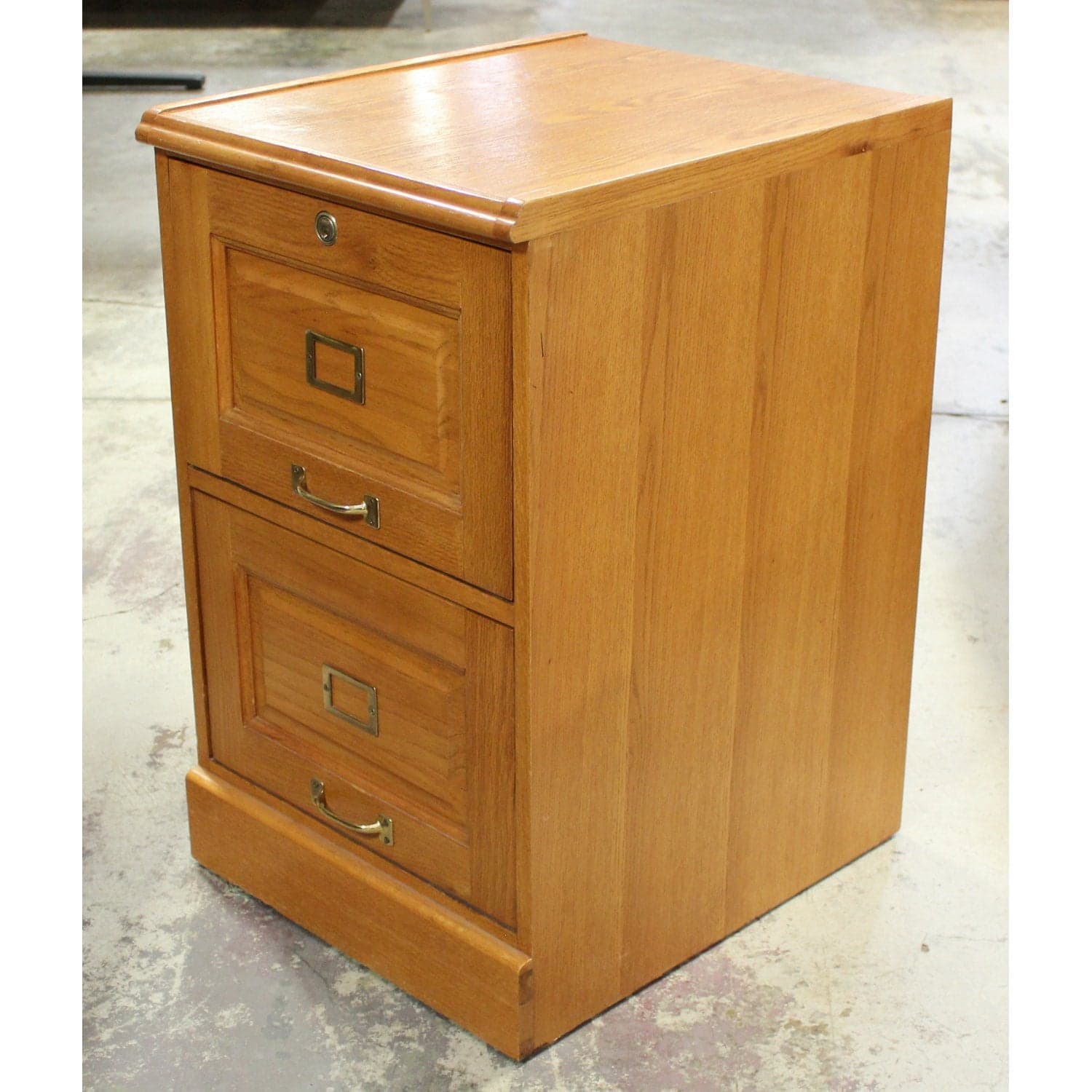 Oak 2 Drawer File Cabinet - Thumbnail 4