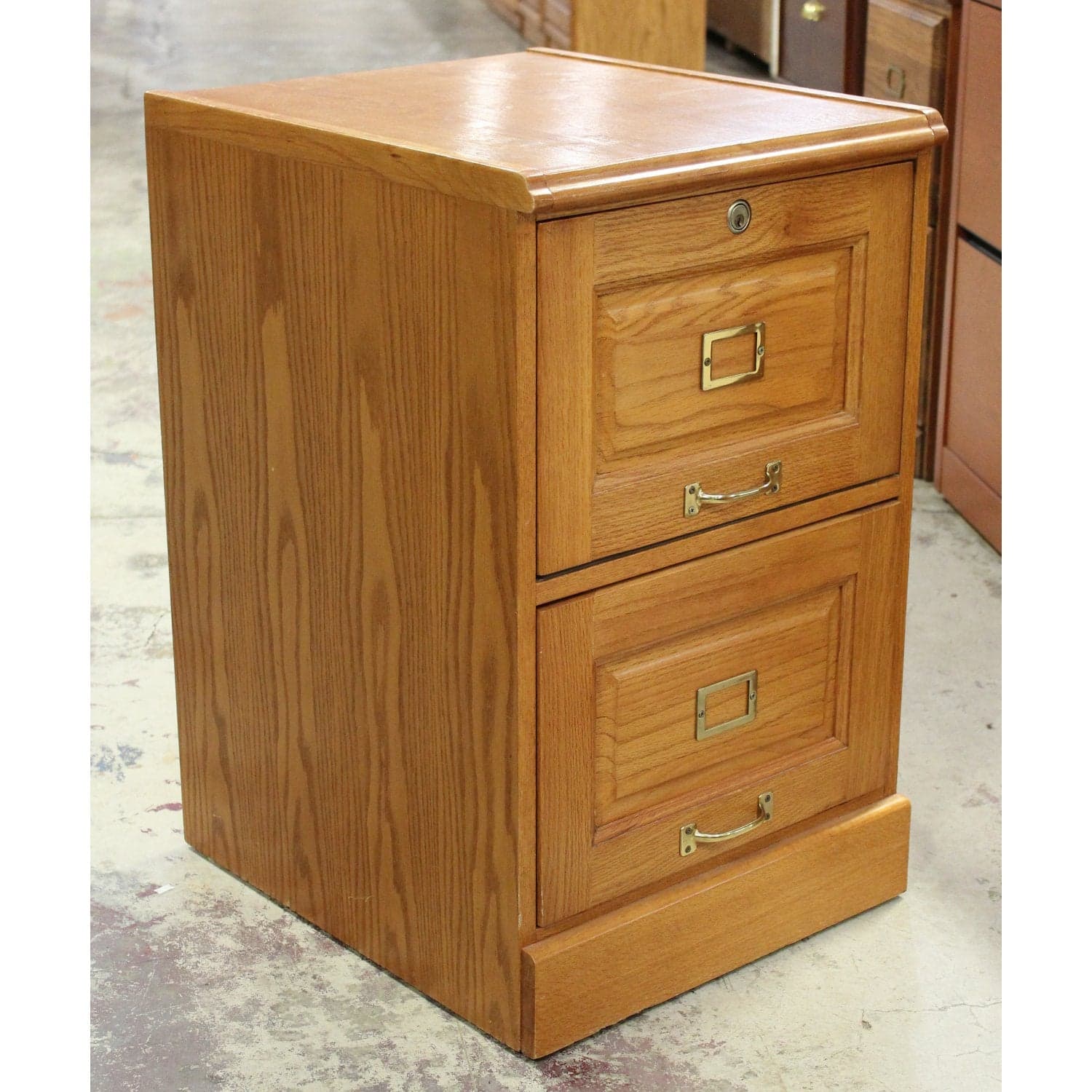Oak 2 Drawer File Cabinet - Thumbnail 3