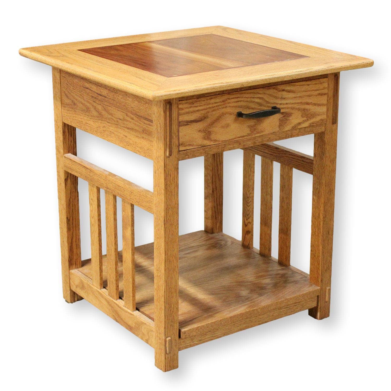 Two-Tone Oak Mission Style End Table - Two-Tone - Image 1