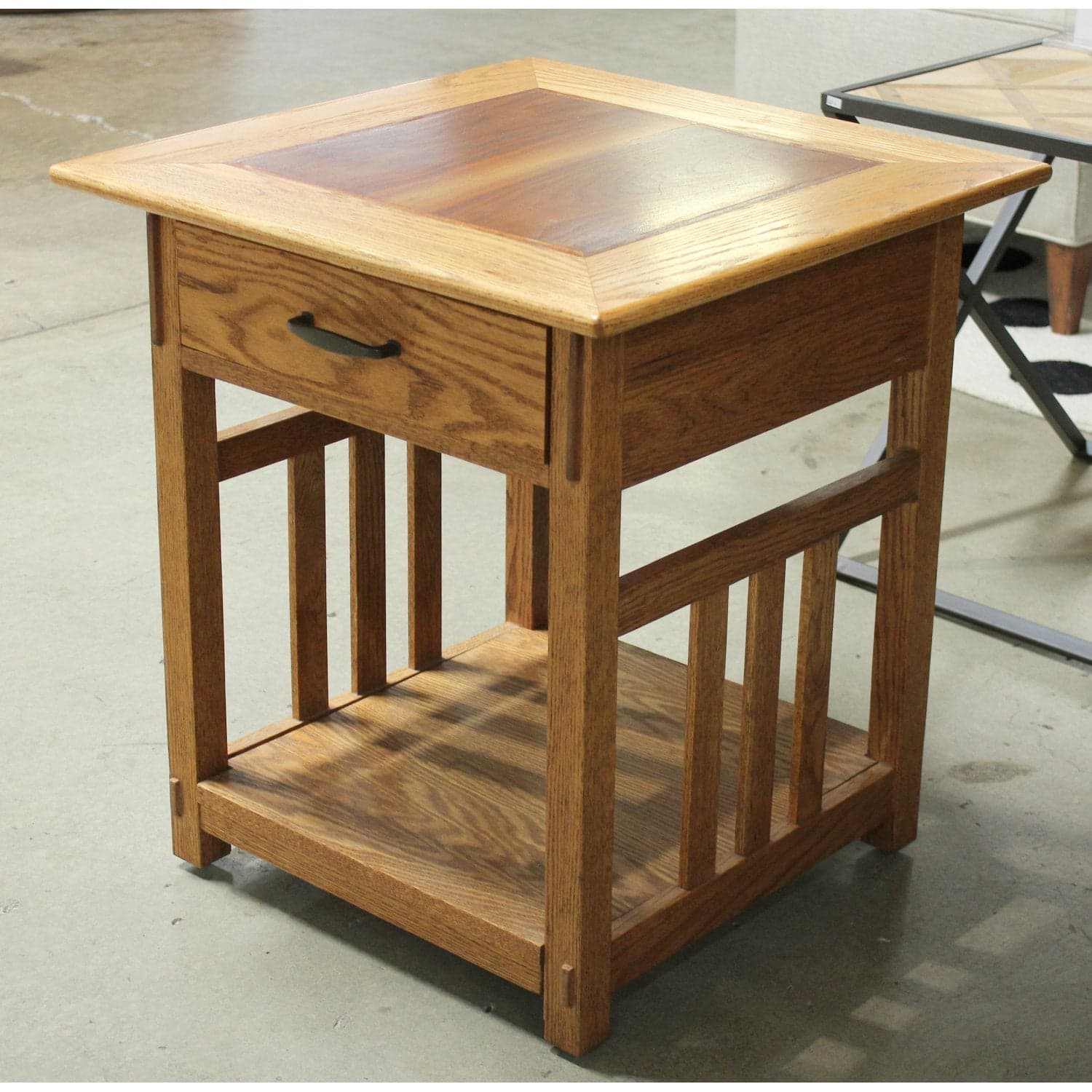 Two-Tone Oak Mission Style End Table - Two-Tone - Thumbnail 4