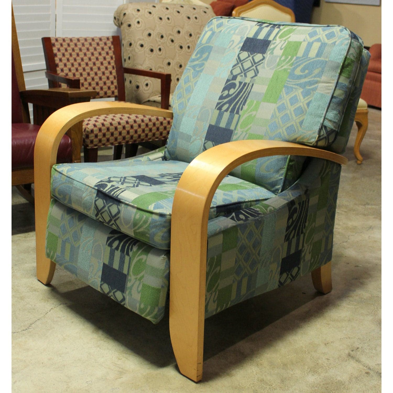 La-Z-Boy Patterned Bentwood Recliner - Multi-Color - Thumbnail 3