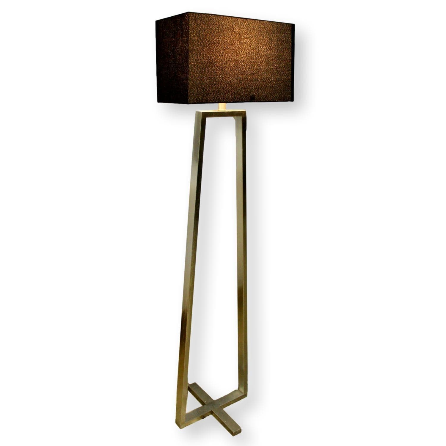 Modern Steel Floor Lamp w/Black Shade - Thumbnail 2