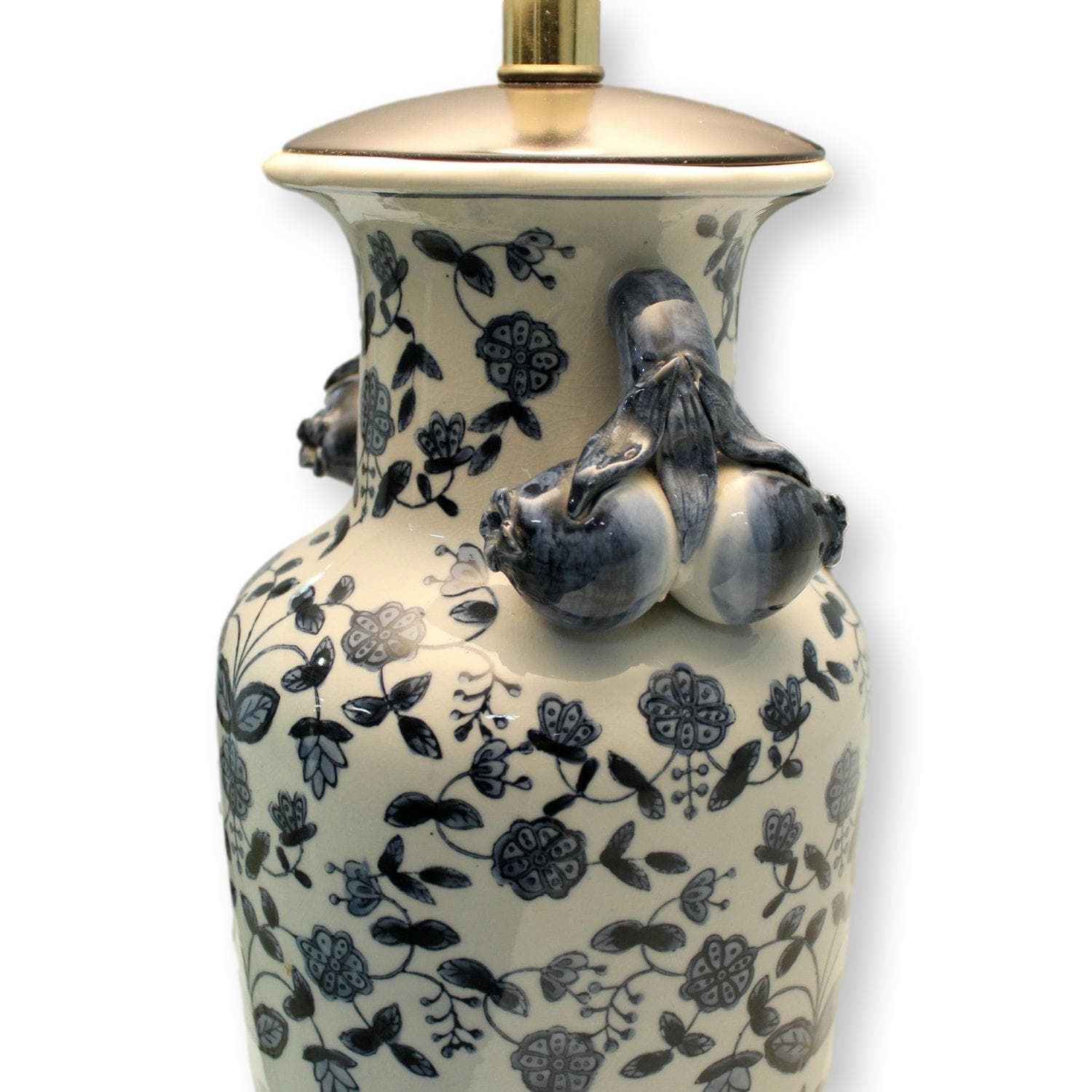 Blue/White Floral Ceramic Table Lamp - Thumbnail 3