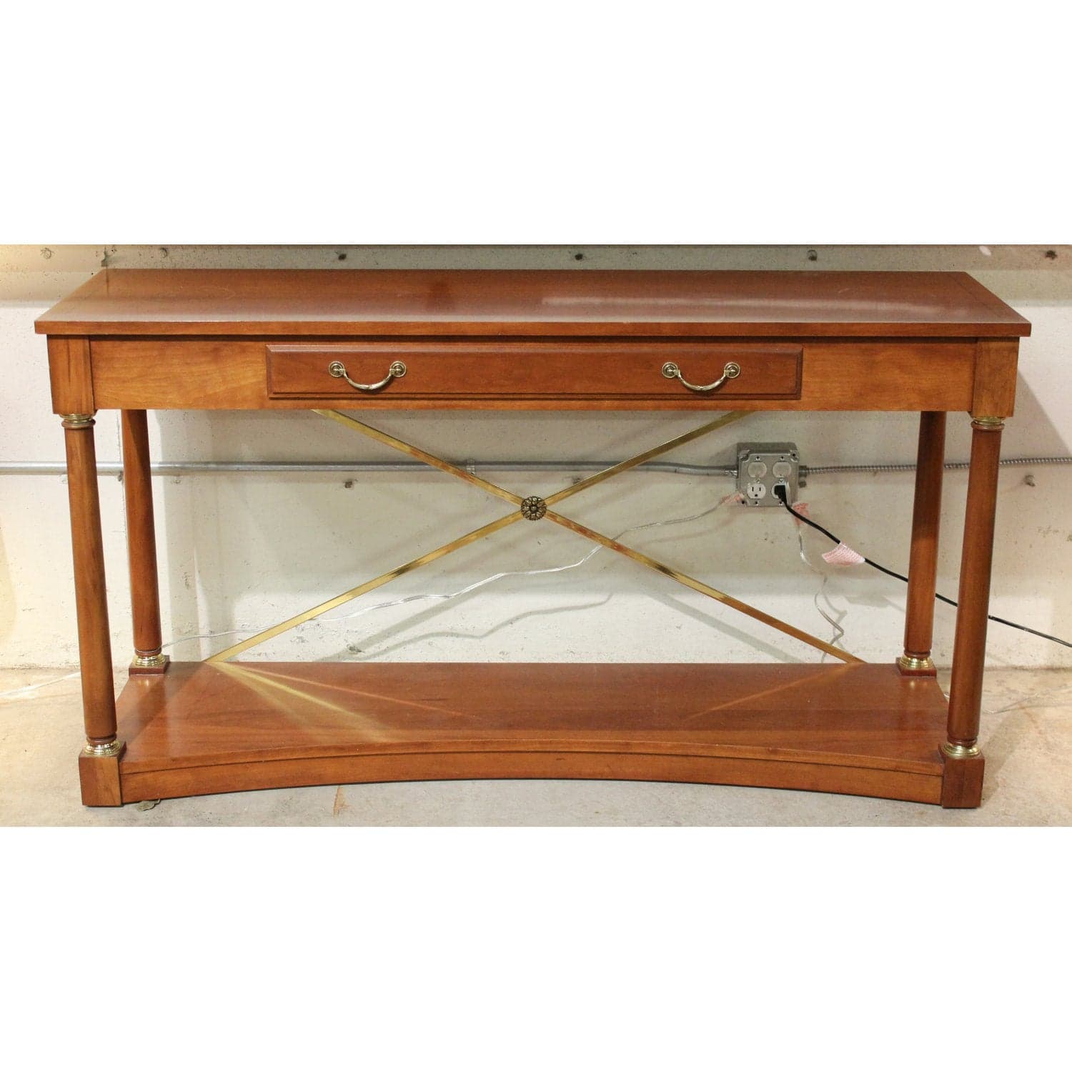 Ethan Allen Console Table w/Drawer - Cherry Finish - Thumbnail 2