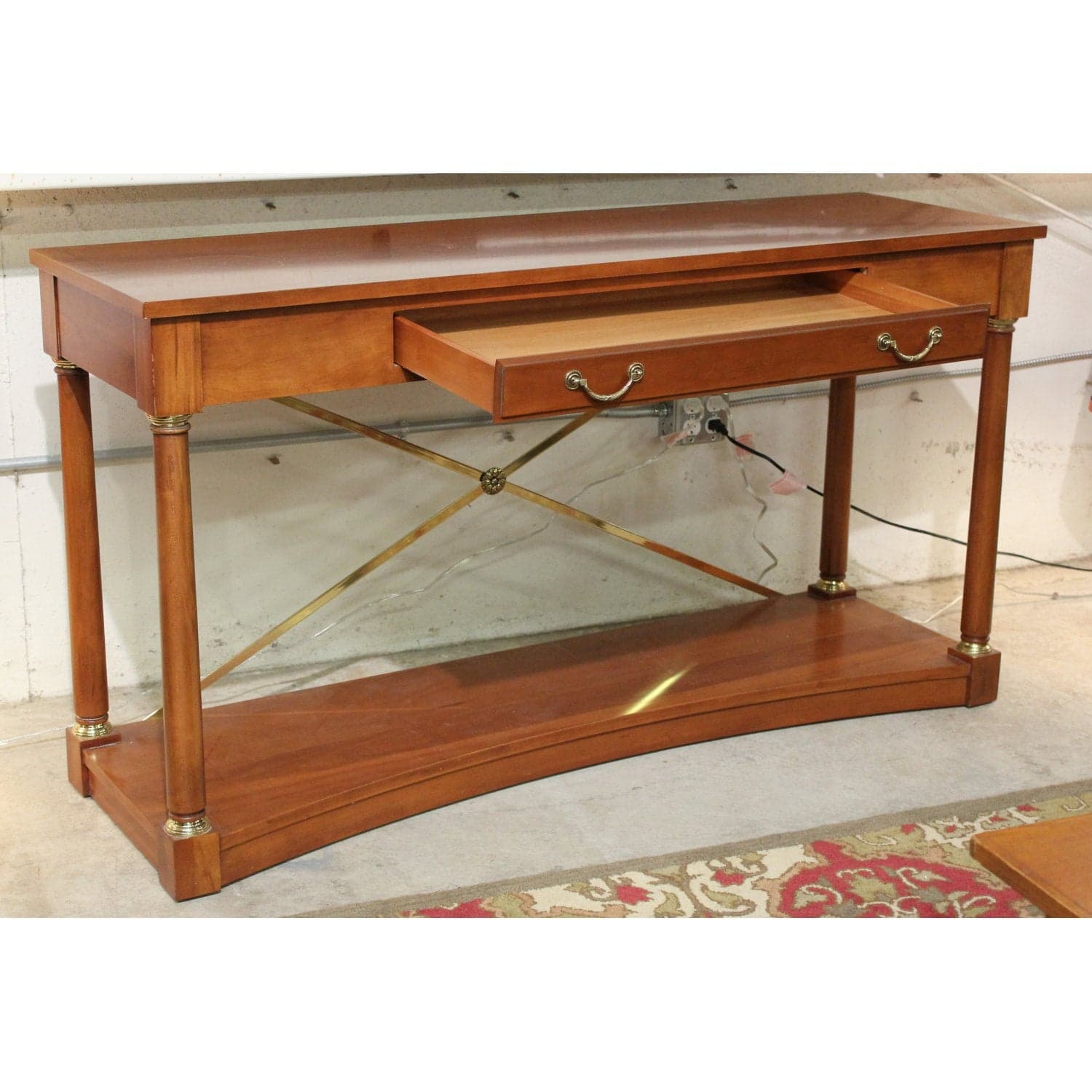 Ethan Allen Console Table w/Drawer - Cherry Finish - Thumbnail 4