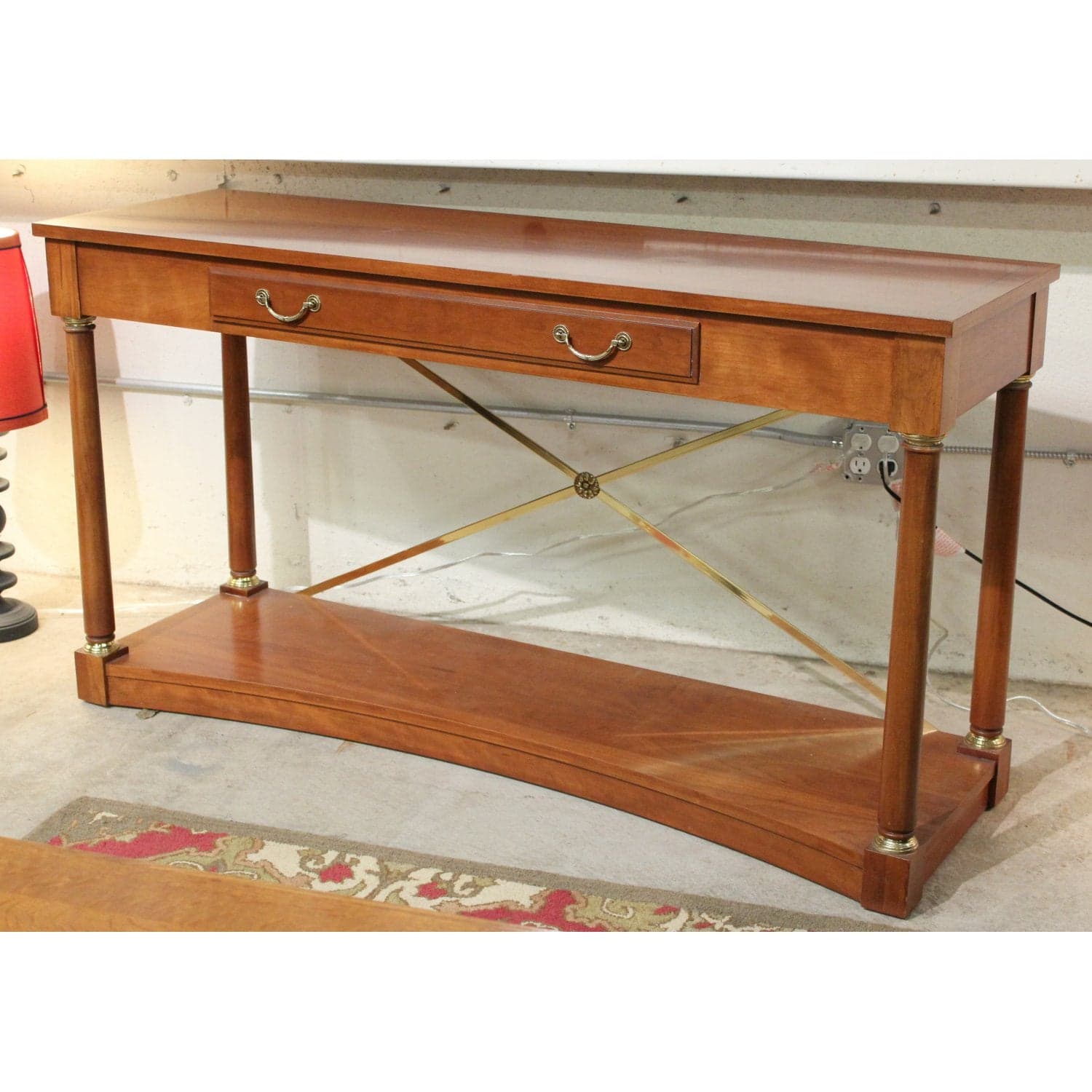 Ethan Allen Console Table w/Drawer - Cherry Finish - Thumbnail 3