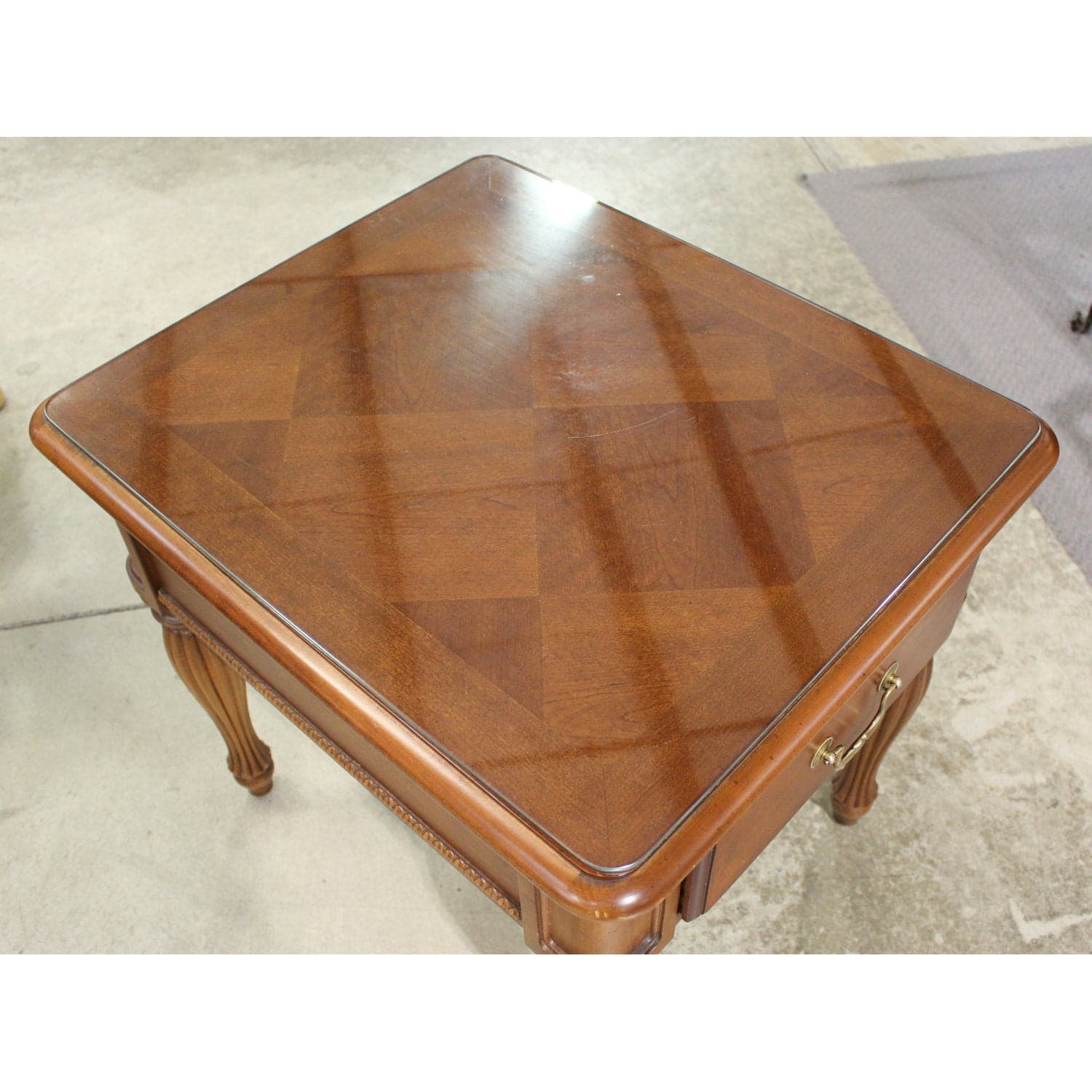 Thomasville End Table w/Protective Glass - Thumbnail 6