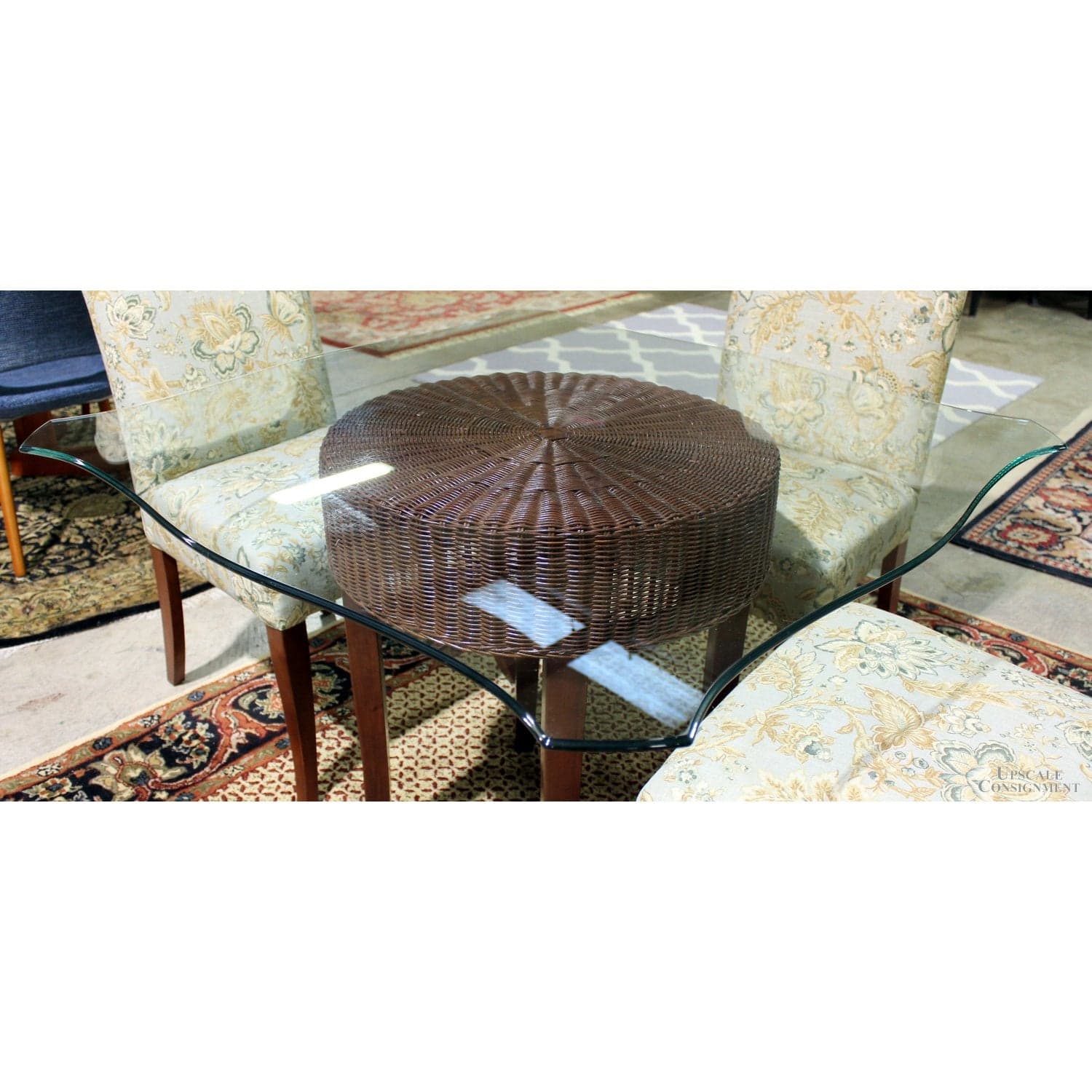 Glass Top Table w/4 Floral Print Chairs - Thumbnail 3